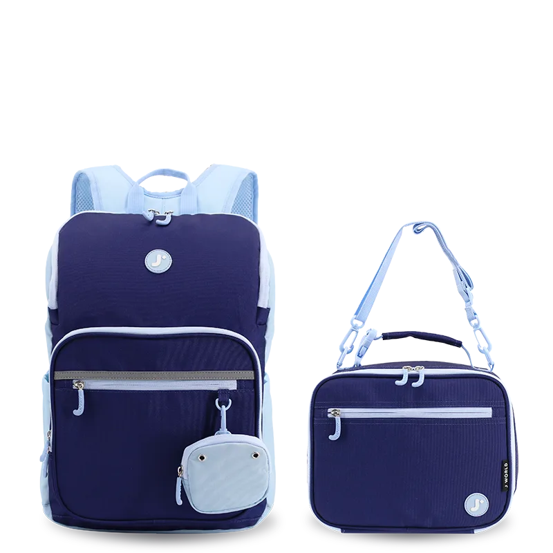 Junior Backpack With Lunch Box For School in Navy - JWorldstore