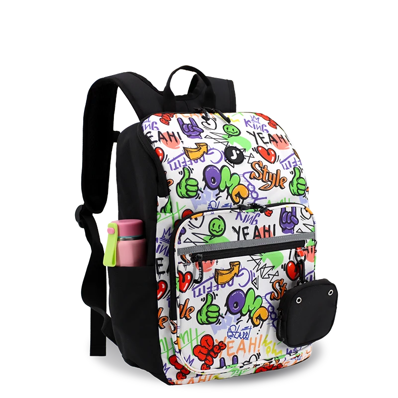 Junior Backpack With Lunch Box For School in Street Art - JWorldstore