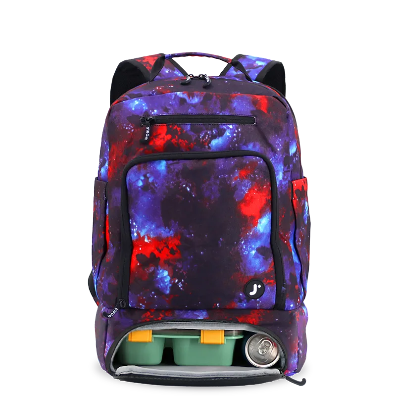 Packmate 2 in 1 Backpack With Built-in Lunch Bag in Galaxy - JWorldstore