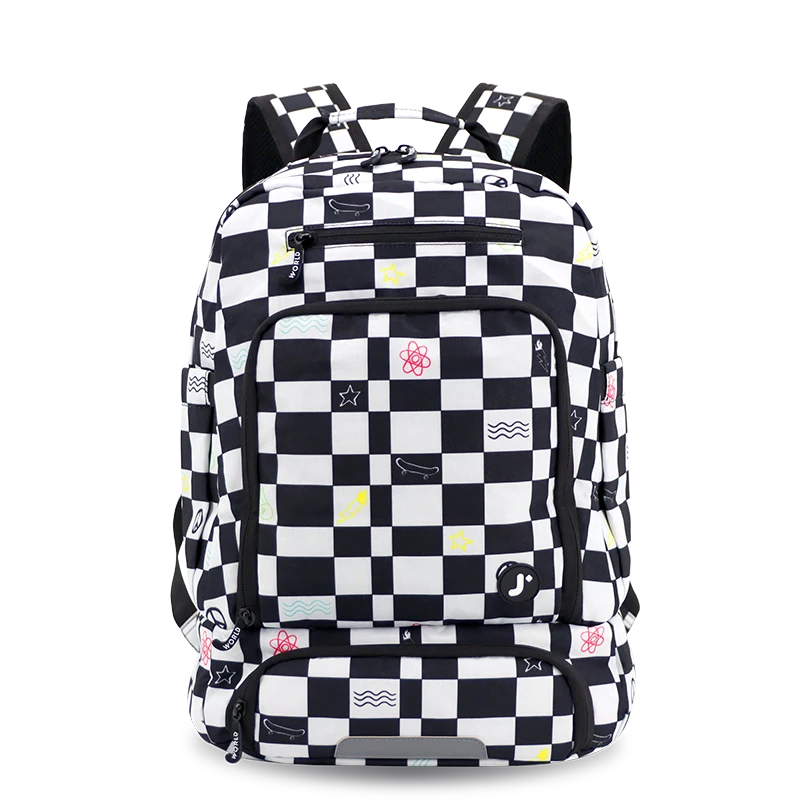 Packmate 2 in 1 Backpack With Built-in Lunch Bag in Icon Checkers - JWorldstore