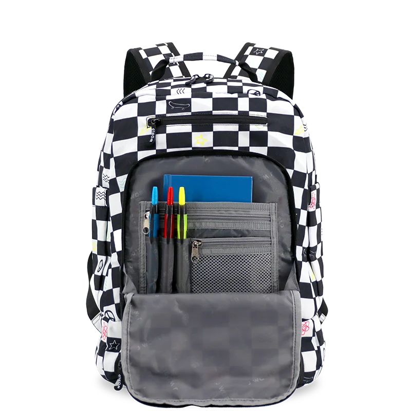 Packmate 2 in 1 Backpack With Built-in Lunch Bag in Icon Checkers - JWorldstore
