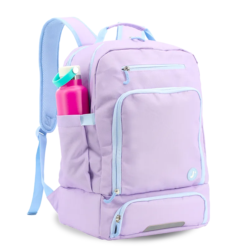 Packmate 2 in 1 Backpack With Built-in Lunch Bag in Purple - JWorldstore