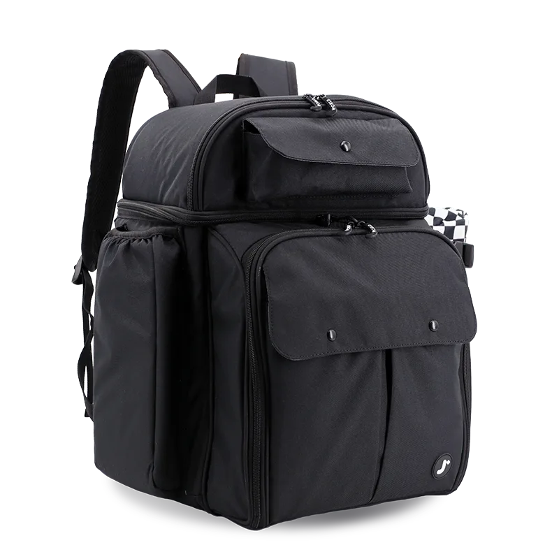 Picnic Backpack with Insulated Compartments & Picnic Mat in Black - JWorldstore
