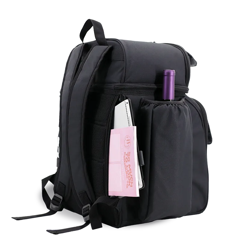 Picnic Backpack with Insulated Compartments & Picnic Mat in Black - JWorldstore