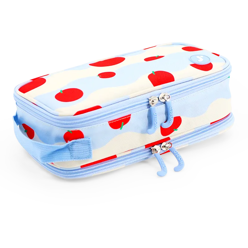 Doodle Pencil Case with Handle Strap in Floating Apple - JWorldstore