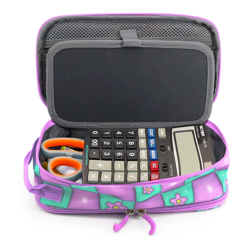 Doodle Pencil Case with Handle Strap in Puffy Flower - JWorldstore