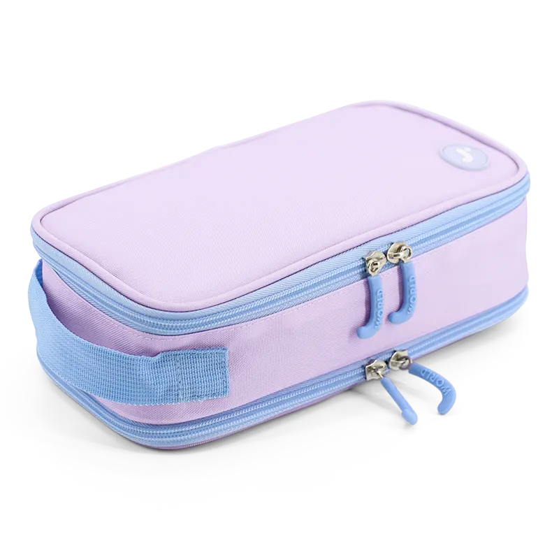 Doodle Pencil Case with Handle Strap in Purple - JWorldstore