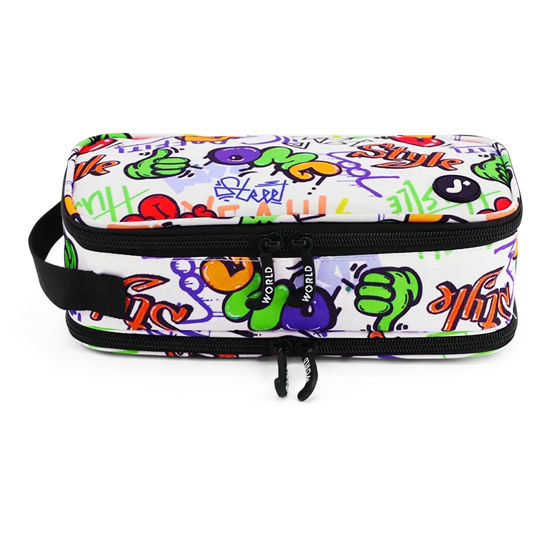 Doodle Pencil Case with Handle Strap in Street Art - JWorldstore
