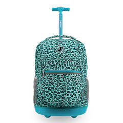 Sunrise Rolling Backpack (18 Inch) in Mint Leopard - JWorldstore