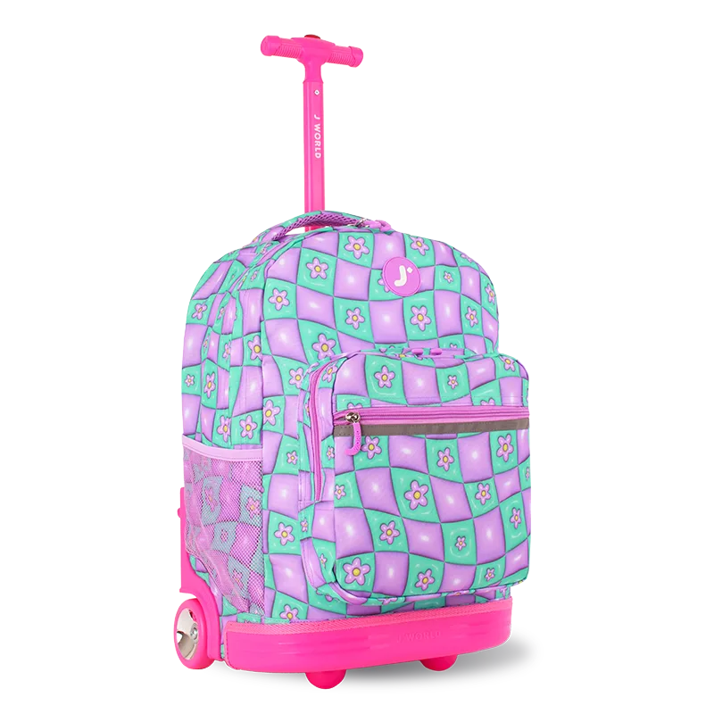 Sunrise Rolling Backpack (18 Inch) in Puffy Flower - JWorldstore