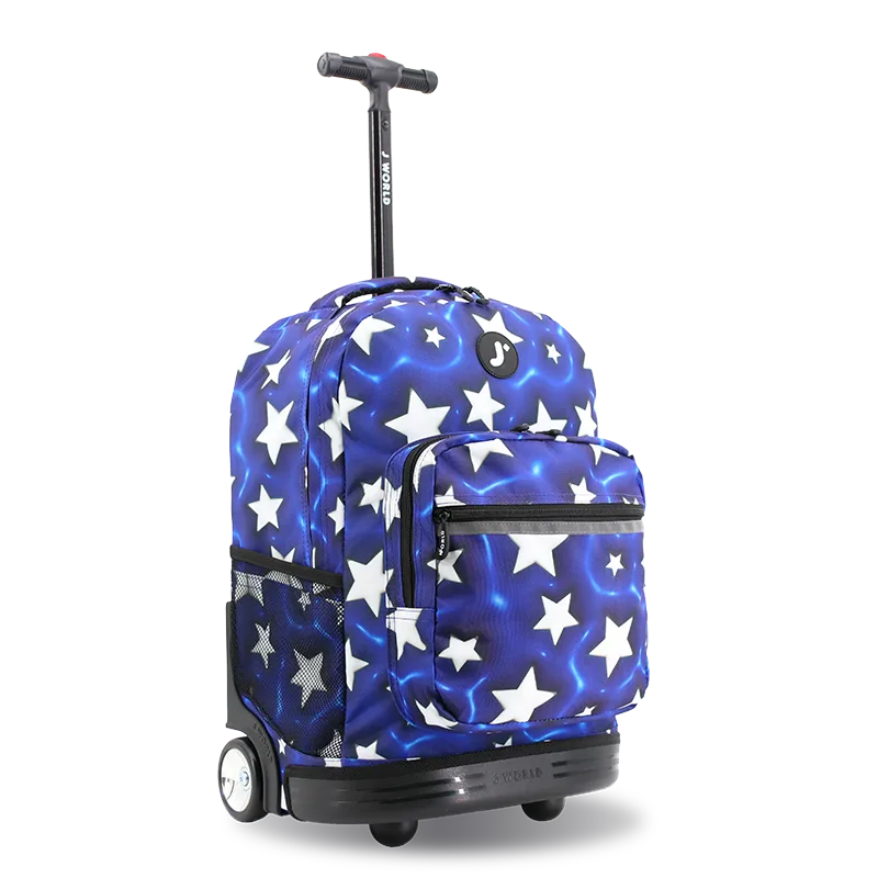 Sunrise Rolling Backpack (18 Inch) in Puffy Star - JWorldstore