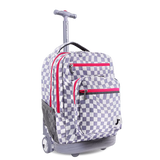 Sundance Laptop Rolling Backpack (20 Inch) in Lavender Checkers - JWorldstore