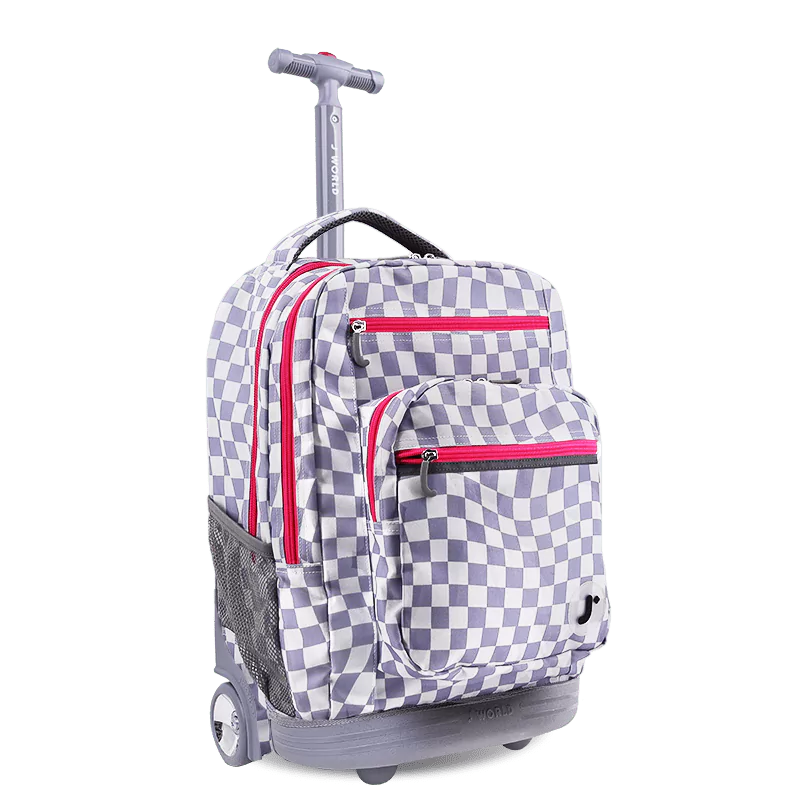 Sundance Laptop Rolling Backpack (20 Inch) in Lavender Checkers - JWorldstore