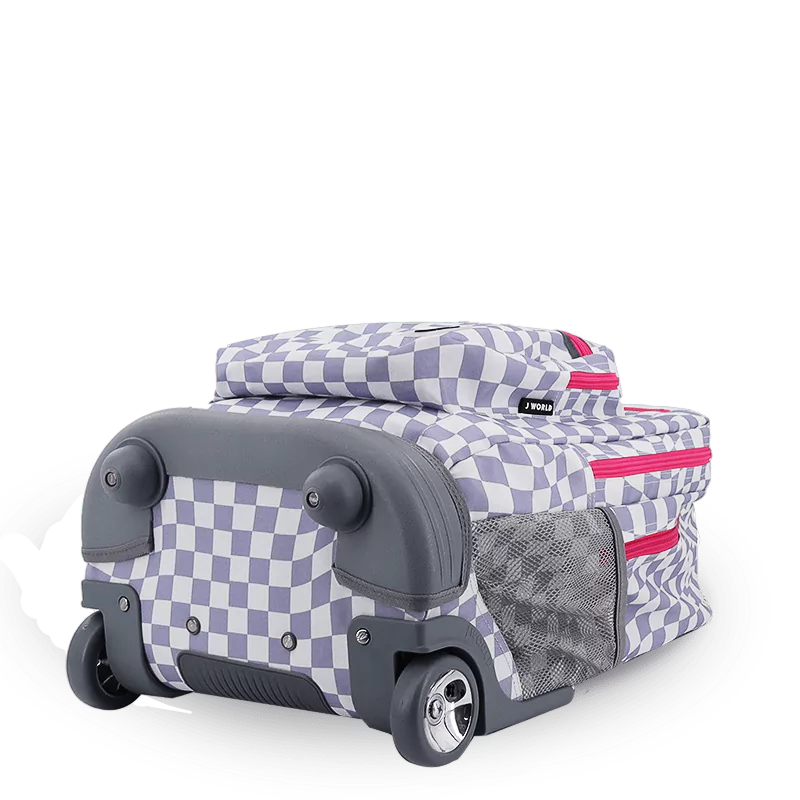 Sundance Laptop Rolling Backpack (20 Inch) in Lavender Checkers - JWorldstore