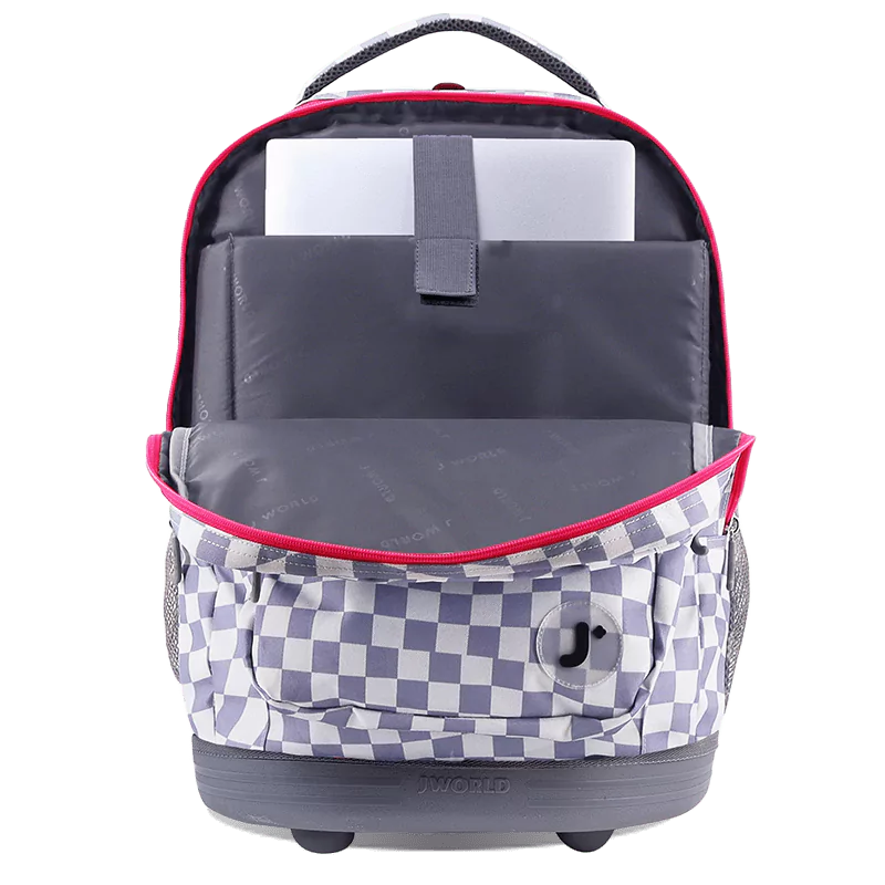 Sundance Laptop Rolling Backpack (20 Inch) in Lavender Checkers - JWorldstore