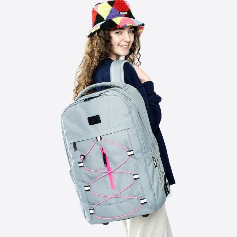 backpack fits 19 inch laptop Lash Laptop Rolling Backpack - 19 Inch GREY/PINK