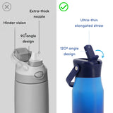 J WORLD Flowee 14oz insulated water bottle in blue gradient with a sleek design and secure lid for cold beverages