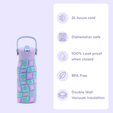 Flowee 14oz Insulated Water Bottle in Puffy Flower
