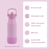 Flowee 22oz Insulated Water Bottle in Pink