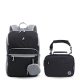 Junior Backpack With Lunch Box For School in Black