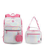 Junior Backpack With Lunch Box For School in Metallic Silver - JWorldstore