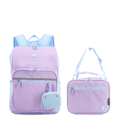 Junior Backpack With Lunch Box For School in Purple - JWorldstore