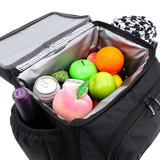 Picnic Backpack with Insulated Compartments & Picnic Mat in Black