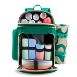 Picnic Backpack with Insulated Compartments & Picnic Mat in Green