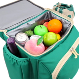 Picnic Backpack with Insulated Compartments & Picnic Mat in Green