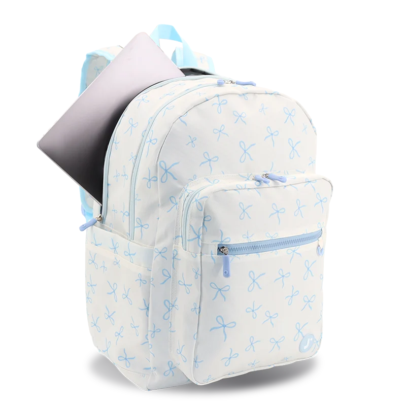 Zenpack Laptop Backpack in Blue Bows - JWorldstore