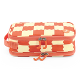 Doodle Pencil Case with Handle Strap in Wiggle Coral