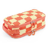 Doodle Pencil Case with Handle Strap in Wiggle Coral