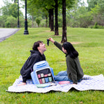 Picnic Backpack with Insulated Compartments & Picnic Mat in Sky Blue - JWorldstore