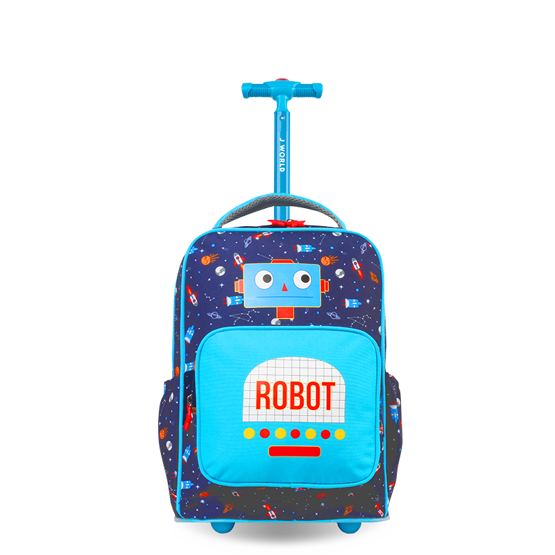Sparkle 15 Inch Kids Rolling Backpack / Carry On in Robot