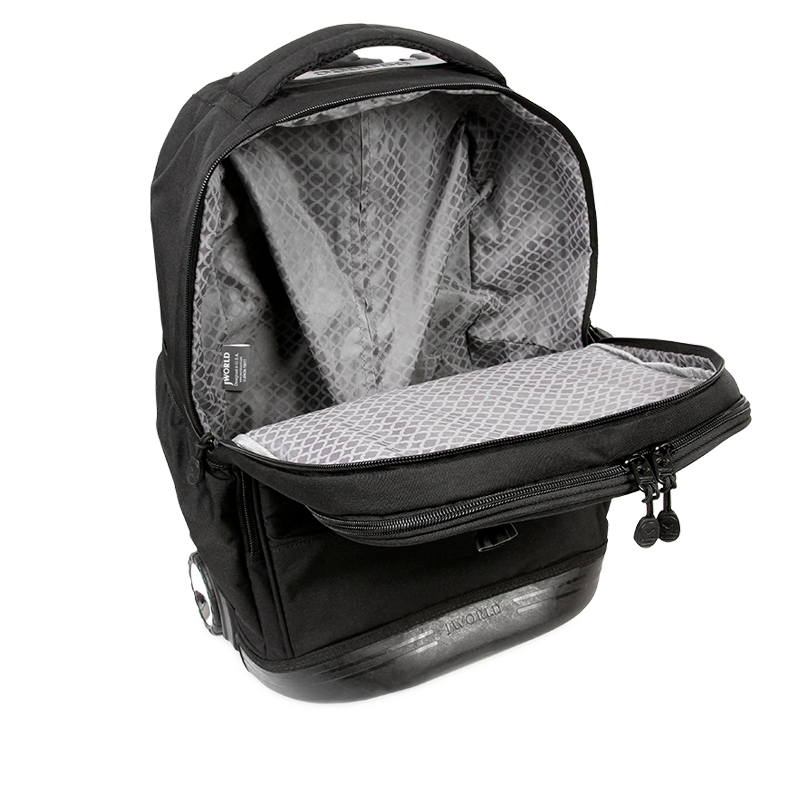 Duo Rolling Backpack With Detachable Lunch Box Set - 18 Inch in Black - Kids Duo Rolling Backpack With Detachable Lunch Box Set - 18 Inch in Black - Kids