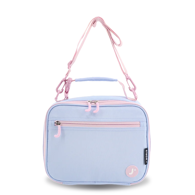 Cody Lunch Bag With Shoulder Strap in Blue Bows - JWorldstore