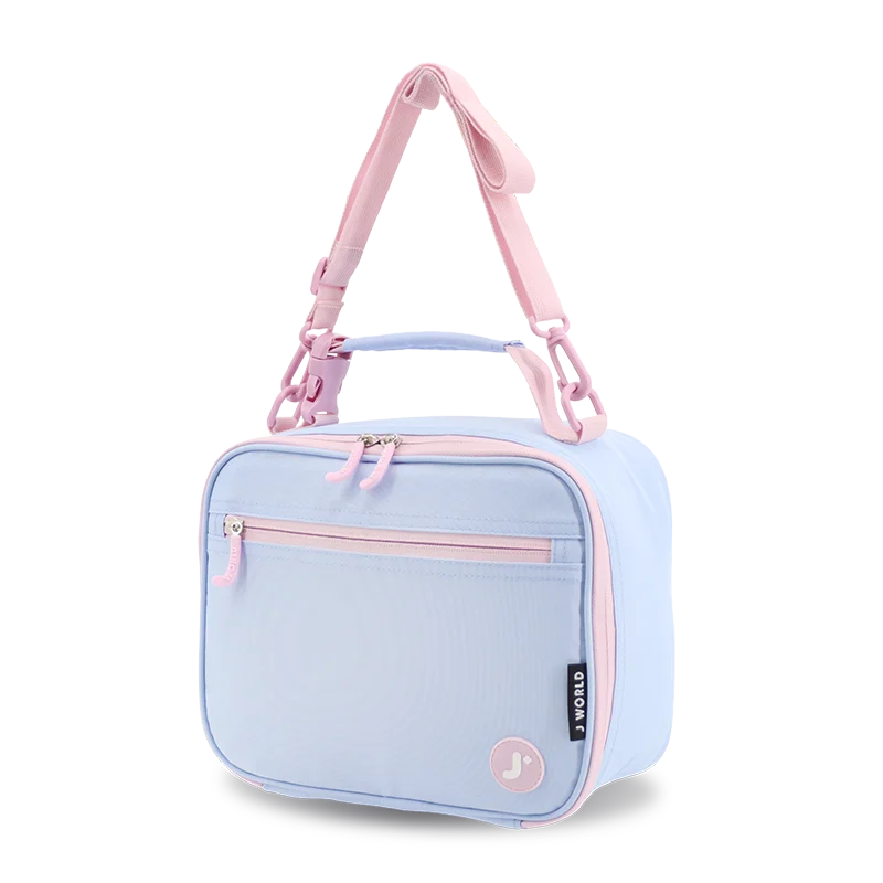 Cody Lunch Bag With Shoulder Strap in Blue Bows - JWorldstore