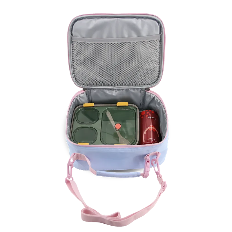 Cody Lunch Bag With Shoulder Strap in Blue Bows - JWorldstore