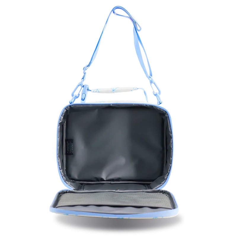 Cody Lunch Bag With Shoulder Strap in Blue Bows - JWorldstore
