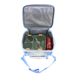Cody Lunch Bag With Shoulder Strap in Blue Bows - JWorldstore