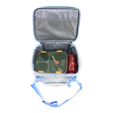Cody Lunch Bag With Shoulder Strap in Blue Bows - JWorldstore