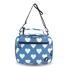 Cody Lunch Bag With Shoulder Strap in Denim Heart - JWorldstore