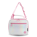 Cody Lunch Bag With Shoulder Strap in Metallic Silver - JWorldstore