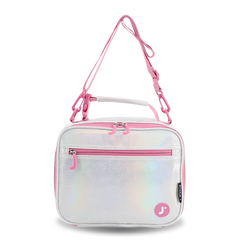 Cody Lunch Bag With Shoulder Strap in Metallic Silver - JWorldstore