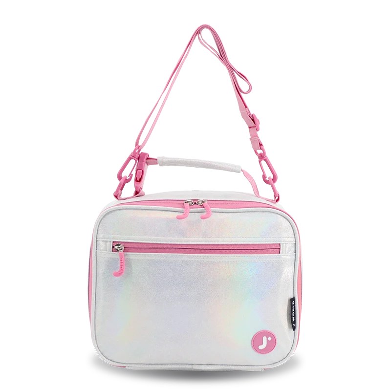 Cody Lunch Bag With Shoulder Strap in Metallic Silver - JWorldstore