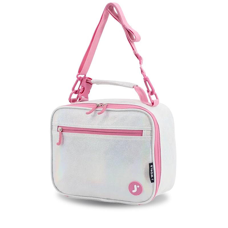 Cody Lunch Bag With Shoulder Strap in Metallic Silver - JWorldstore