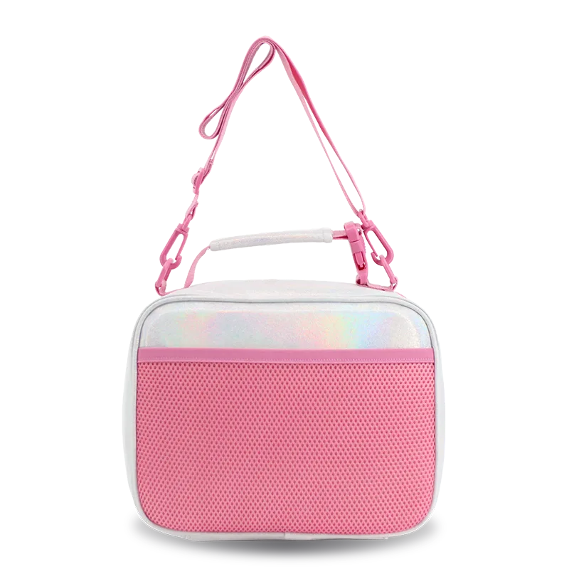 Cody Lunch Bag With Shoulder Strap in Metallic Silver - JWorldstore
