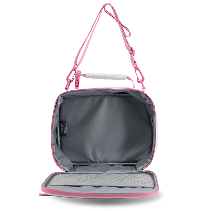 Cody Lunch Bag With Shoulder Strap in Metallic Silver - JWorldstore