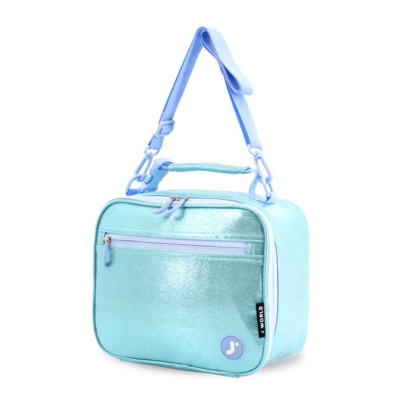 Cody Lunch Bag With Shoulder Strap in Metallic Teal - JWorldstore