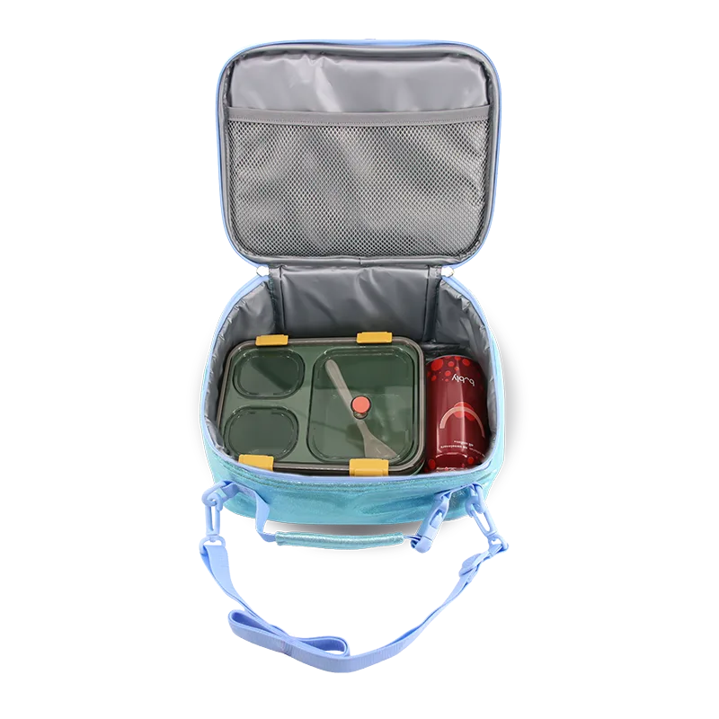 Cody Lunch Bag With Shoulder Strap in Metallic Teal - JWorldstore
